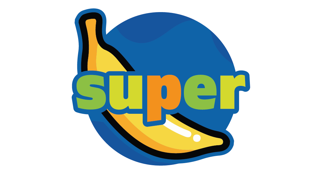 Logo for Super Banana Gourmet Market, Playa Negra, Puerto Viejo, Costa Rica